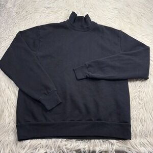 American Apparel Men's Unisex M Black Turtleneck Sweatshirt Preppy Minimalist